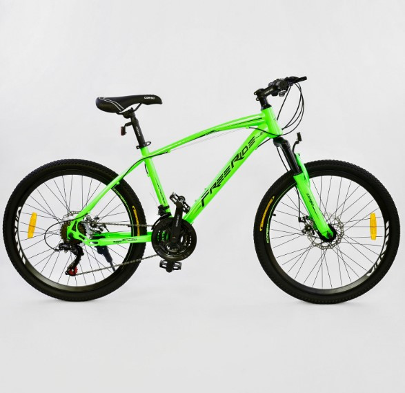 Велосипед Спортивний CORSO FREE RIDE 0012 — 2315 колеса 24" дюймів CREEN рама металева 13", 21 швидкість