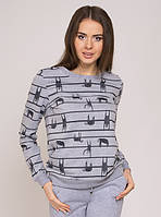 Джемпер жіночий стильний Vivioji Сірий двонитка розмір S (12319)