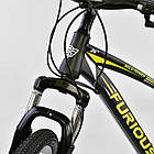 Велосипед Спортивний CORSO FURIOUS JYT 009 — 7008 колеса 24" дюйма DARK рама металева 13", 21 швидкість, фото 6