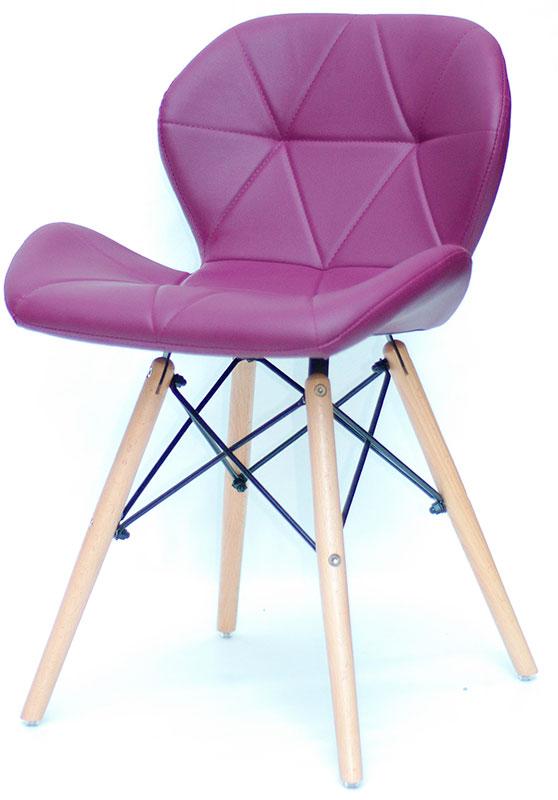 Стул Invar кожзам фиолетовый 61, на буковых деревянных ножках, скандинавский стиль, дизайн Charles Eames 9283 - фото 1 - id-p1139507768