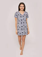 Сукня жіноча бавовняна для дому та сну Vivioji Сірий розмір S (12314)