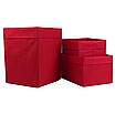 Скринька для зберігання, 30*30*40 см (спанбонд), з відворотом (червоний), фото 3