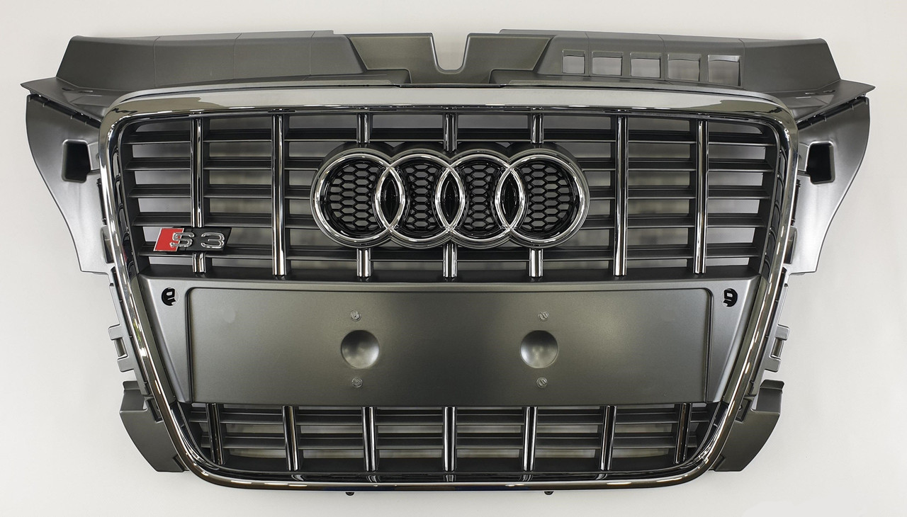 Решітка радіатора Audi A3 8P рестайл (08-12) стиль S3 (сіра)