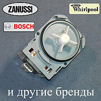 Зливний насос Askol M220 для пральної машини Whirlpool, Zanussi і т..д. (три засувки, клеми спарені)