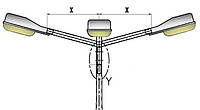Кронштейни (головники) 4 ріжковий зварений для опор вуличного освітлення 1,5 м