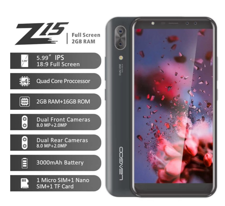 Смартфон Leago Z15 2/16 GB Grey