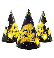 Ковпачки паперові "Happy birthday" (5шт.), Польща, 15 см