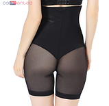 Жіночі безшовні корсетні стягувальні труси-шорти з високою посадкою для корекції фігури чорні, фото 3