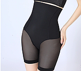 Жіночі безшовні корсетні стягувальні труси-шорти з високою посадкою для корекції фігури чорні, фото 6