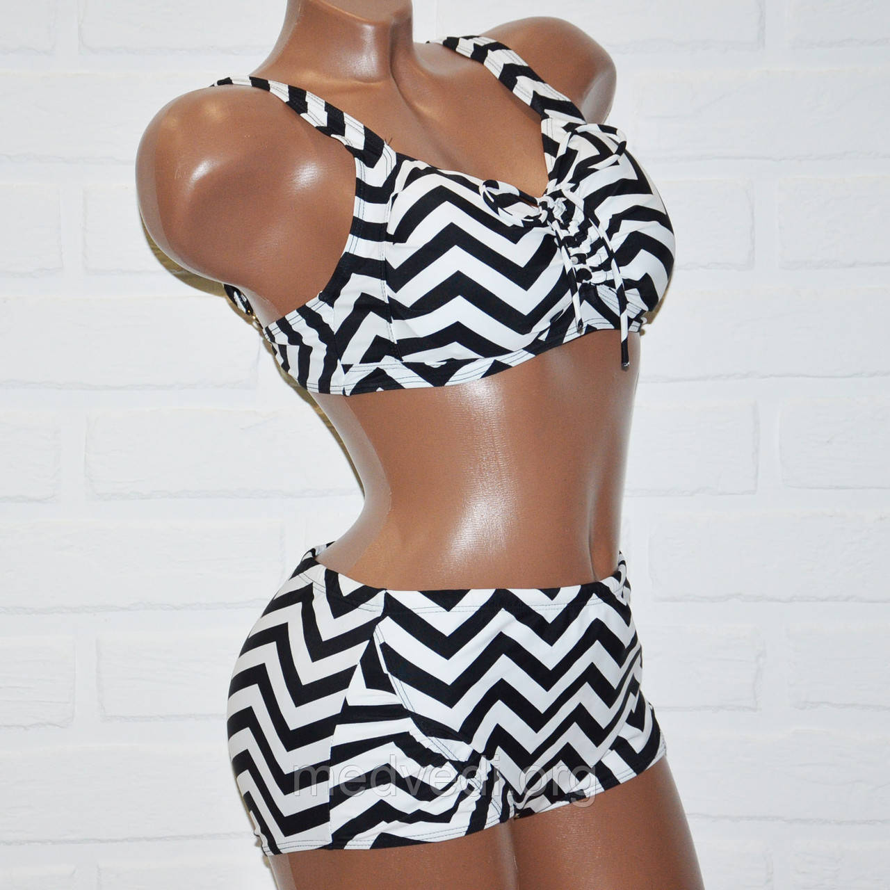 Великий 56 розмір 5XL роздільний смугастий жіночий купальник