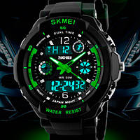 Мужские тактические спортивные часы Skmei S-Shock Green 0931