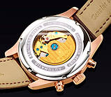 Чоловічий механічний годинник Carnival Grand Brown (автопідзавод, 25 каменів, сапфірове скло), фото 5