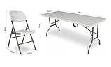 Складаний стіл 74х180 см + 4 складані стільці, фото 6