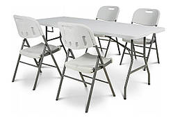 Складаний стіл 74х180 см + 4 складані стільці