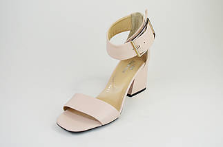 Босоніжки пудра на підборах Derem 2569 шкіра 36 розмір, фото 4