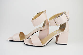 Босоніжки пудра на підборах Derem 2569 шкіра 36 розмір, фото 2