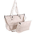 Сумка жіноча Fashion 2 в 1 бежево-сіра 408868Bg, фото 2