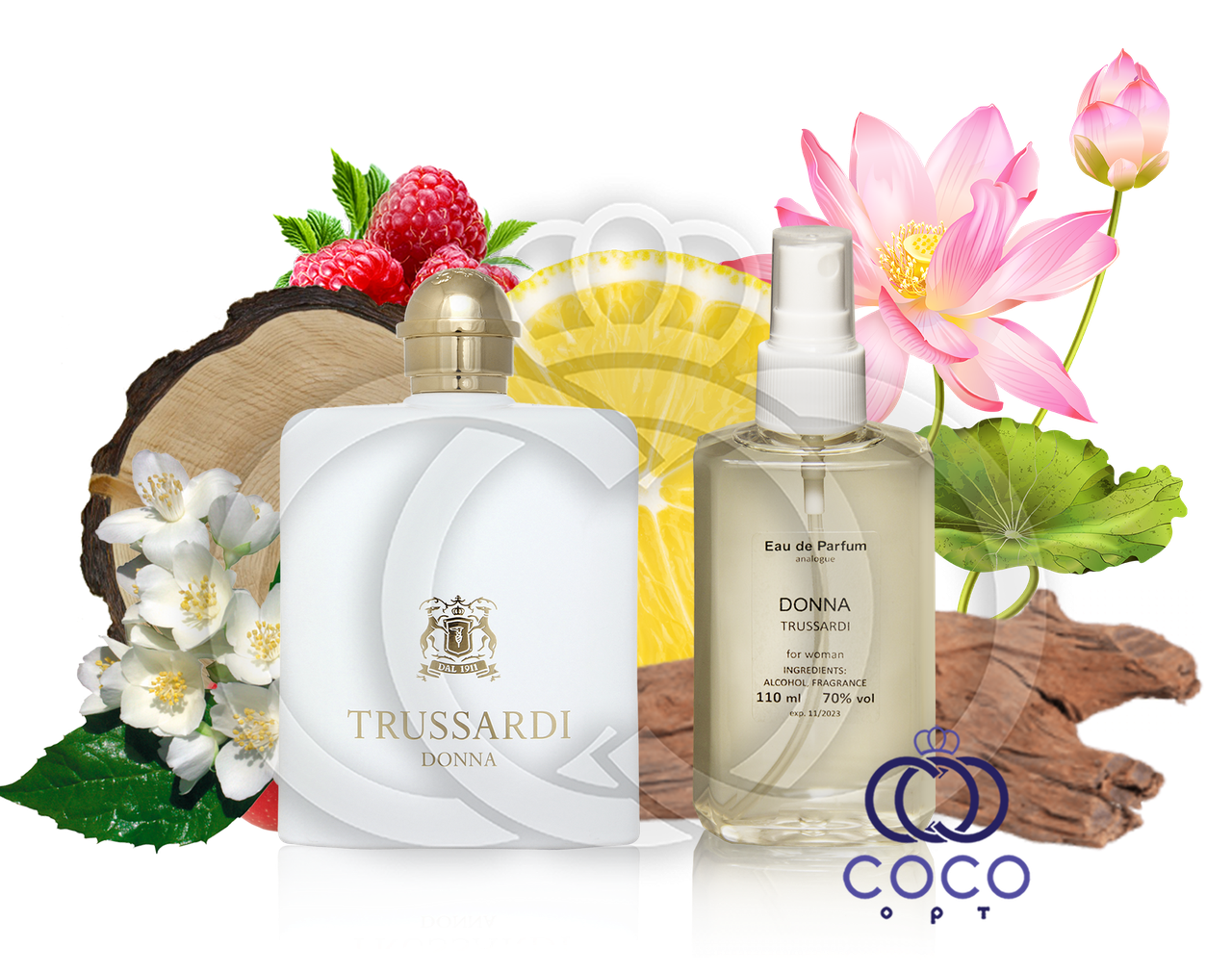 Жіноча парфумована вода Trussardi Donna 110 Ml ОАЕ в пластиковій пляшці, фото 1