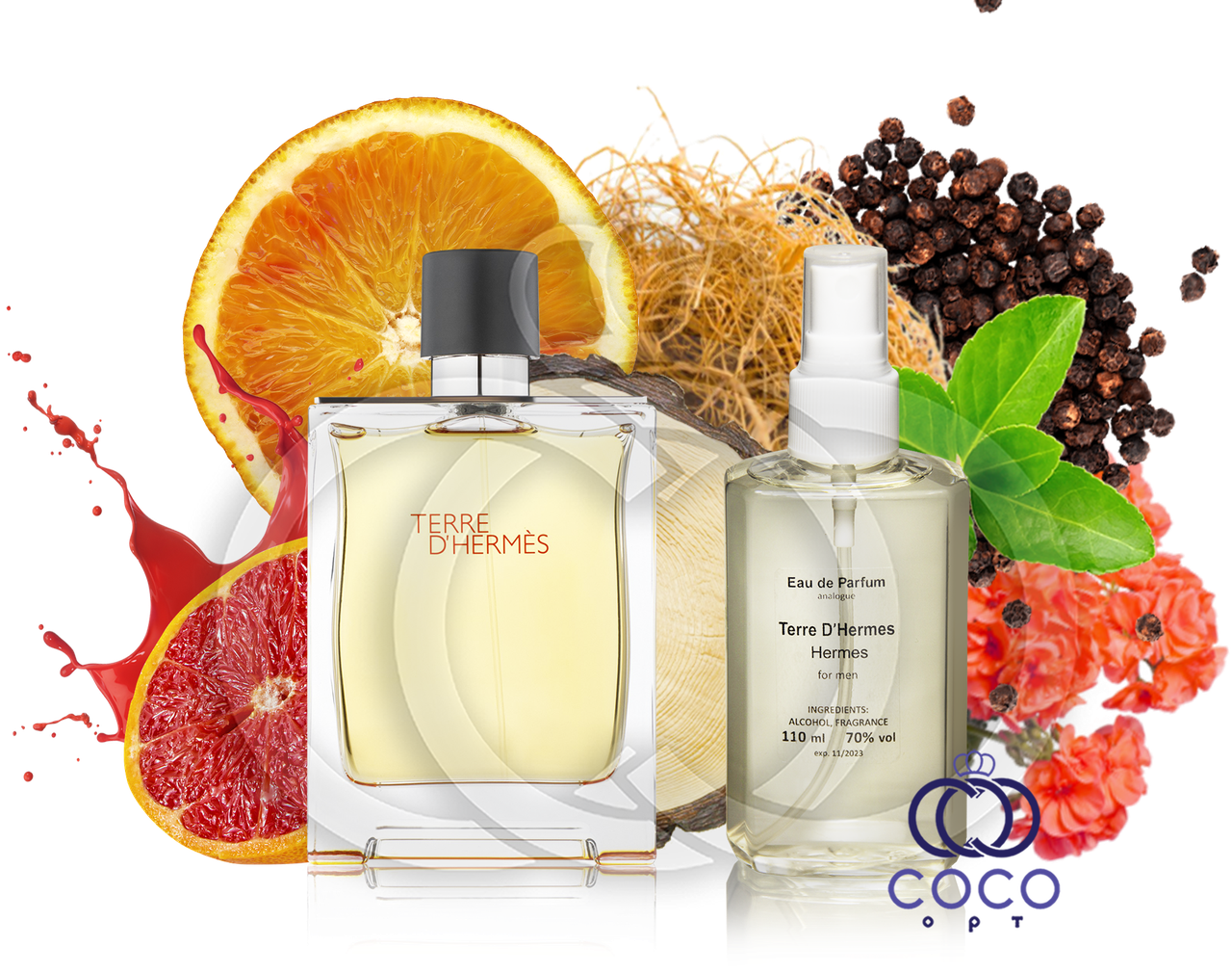 Чоловіча парфумована вода Hermes Terre d'hermes 110 Ml ОАЕ в пластиковій пляшці, фото 1