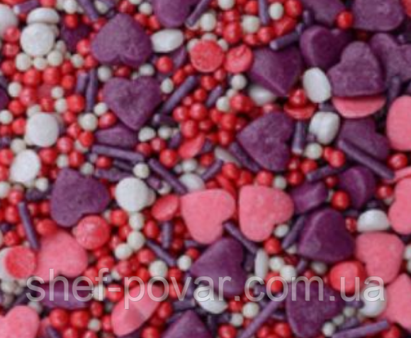 Посипка кондитерська Мікс "Сердечка" 5 кг, фото 1