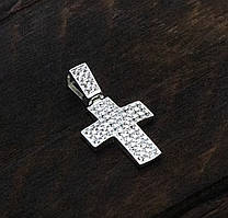 Хрест срібний у камінні