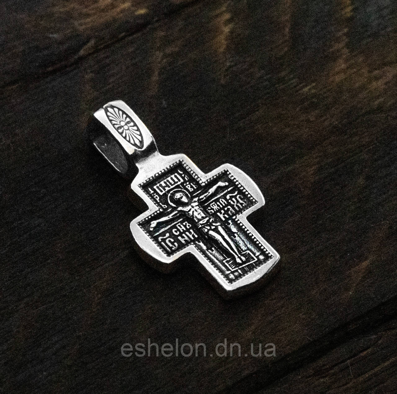 Хрест срібний Розп'яття Христове. Ангел Охоронець, фото 1