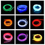 Блакитна Кришталево-Синя Холодний неон Неонова стрічка 5м декоративне підсвічування прикраса інтер'єру 3В 5В12В, фото 9