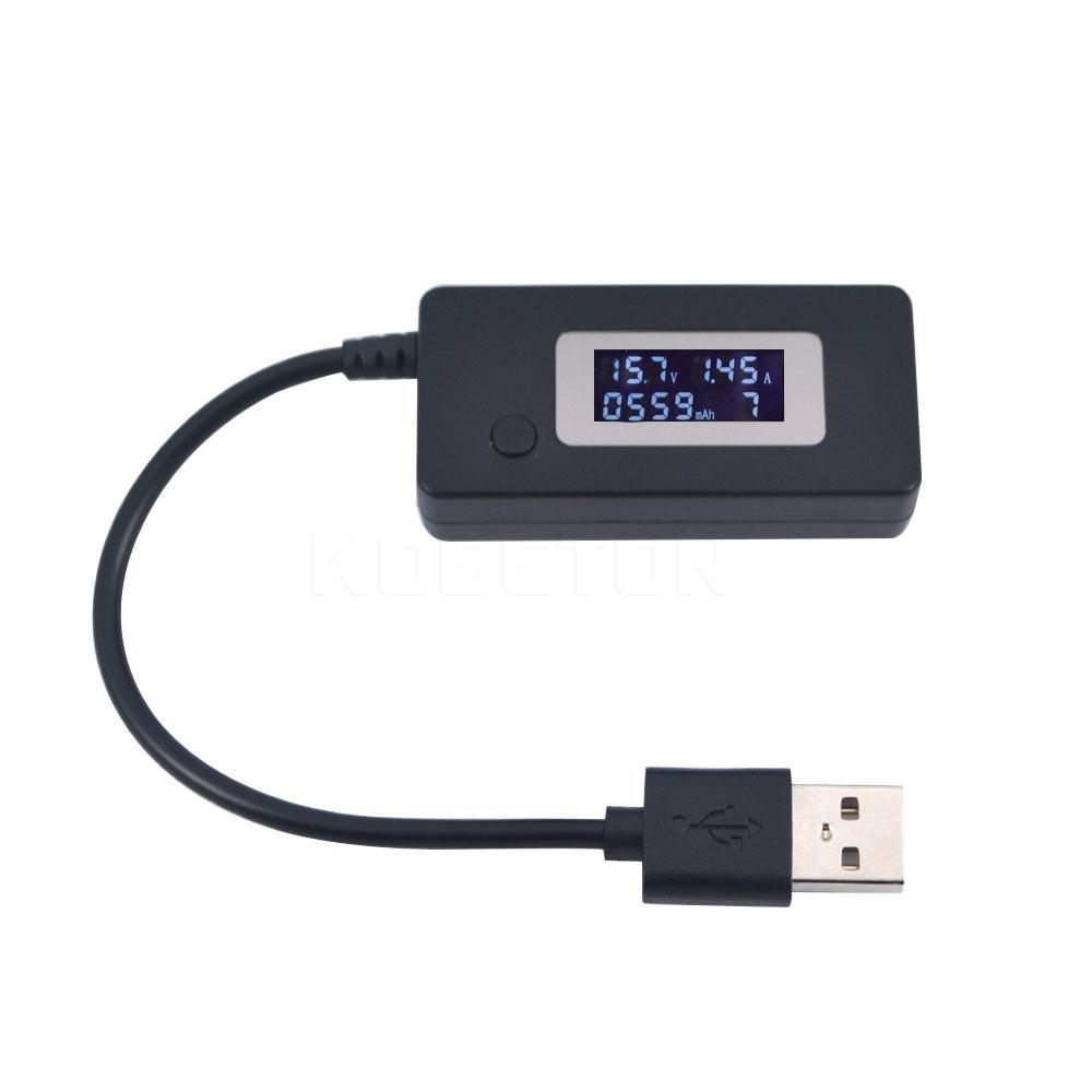 KCX-017 USB тестер вимірювання місткості, струму, напруги (Чорний)