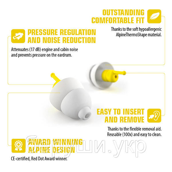 Беруши для полетов / путешествий с фильтром Alpine Hearing Protection Flyfit + ПОДАРОК - фото 9 - id-p1139736256