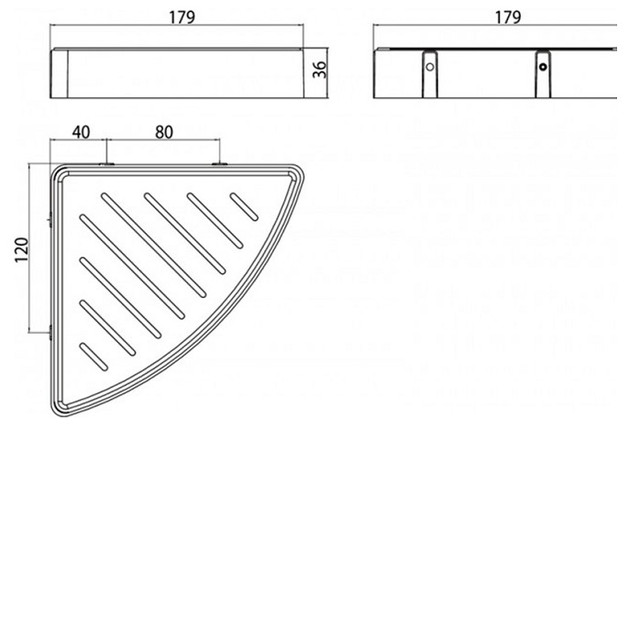 Черная полочка угловая в ванную EMCO Loft black 0545 133 03