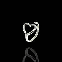 Срібне фалангове кільце з серцем