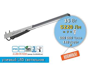 Вуличний консольний LED світильник 35 W 5220 Lm IP65 (аналог лампи накала 700 W)