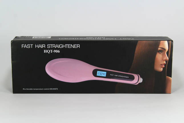 Гребінець Fast hair HQT-906 (гребінець-випрямляч), Гребінець для вирівнювання волосся електрична, фото 2