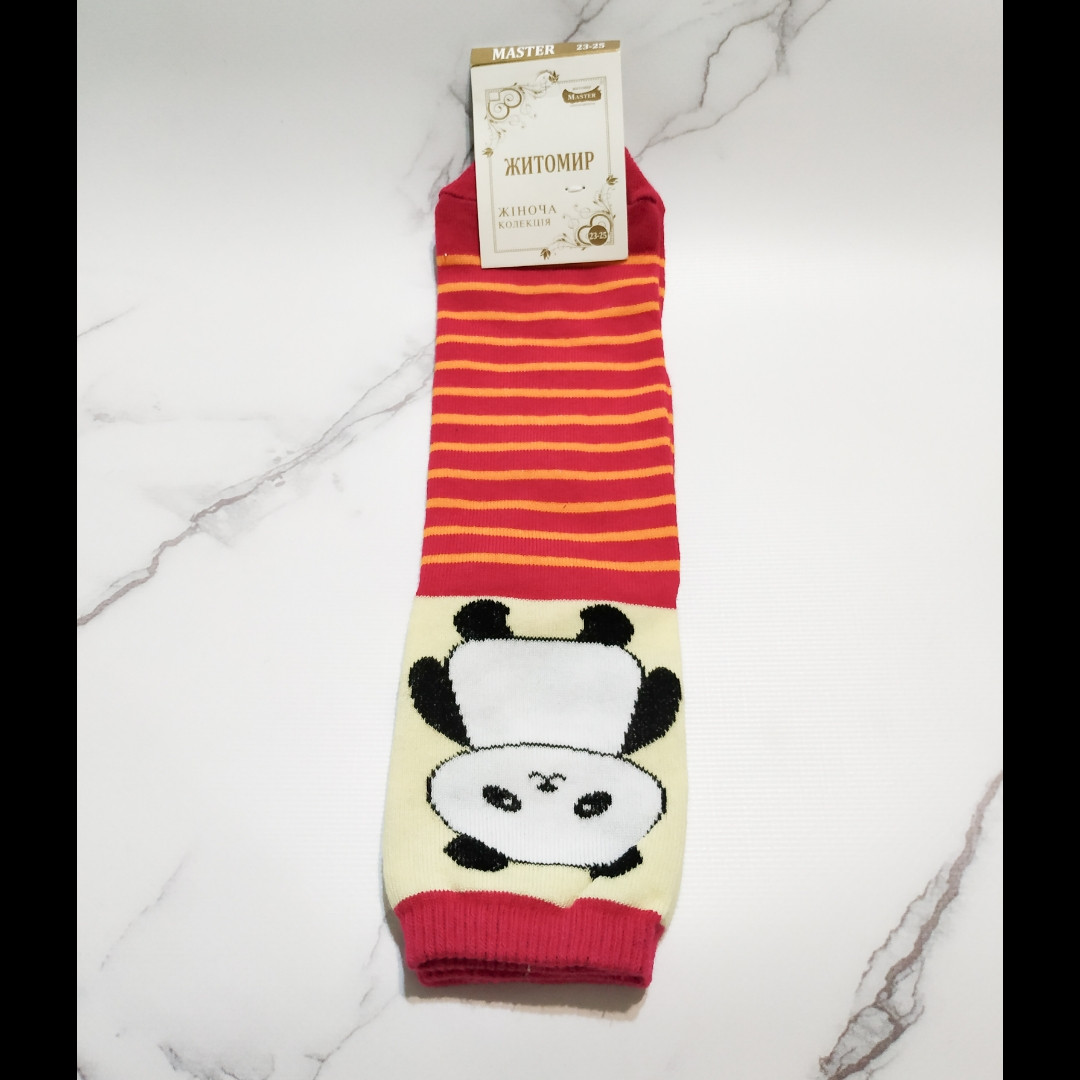 Шкарпетки жіночі бавовняні 🐼 в помаранчеву смужку 36-40, фото 1