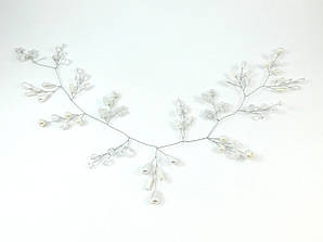 Ексклюзивна розтяжка "Біла троянда", Вишукана розтяжка з натурального каменю, красиві прикраси