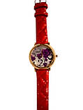 Годинник жіночий кварцовий "Фіолетова квітка" Червоний опт, фото 2