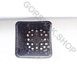 Горщик квадратний 0.3 л / 8х8х8 см для розсади та квітів * технічний пластиковий чорний горщик для рослин, фото 2