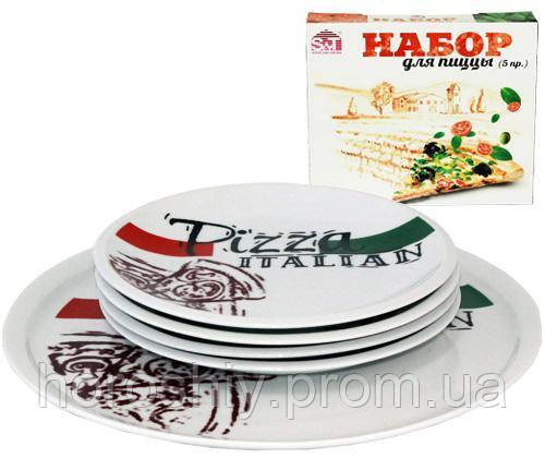 Набір тарілок для піци страва d 30 см і 4 тарілки d 20 см Napoli Італіан