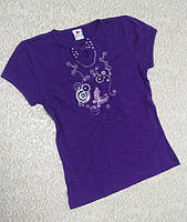 Красивая фиолетовая футболка для девочки Kubra (Турция) 100% хлопок на рост 122/128