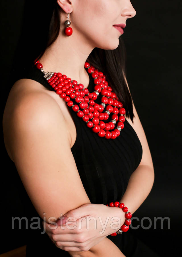 Намисто "Карпатські легенди" Червоне намисто "Карпатські легенди"