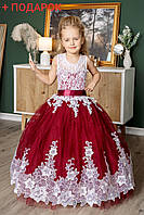 Праздничное платье для девочки 6-9 лет + Подарок перчатки № 2081