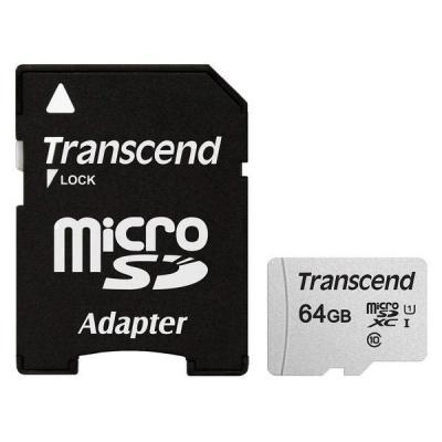 Карта пам'яті Transcend 64GB microSDXC class 10 UHS-I U1 (TS64GUSD300S-A), фото 1