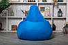 Світло-блакитне Бескаркасне Крісло мішок груша пуф XL (120х75), фото 2