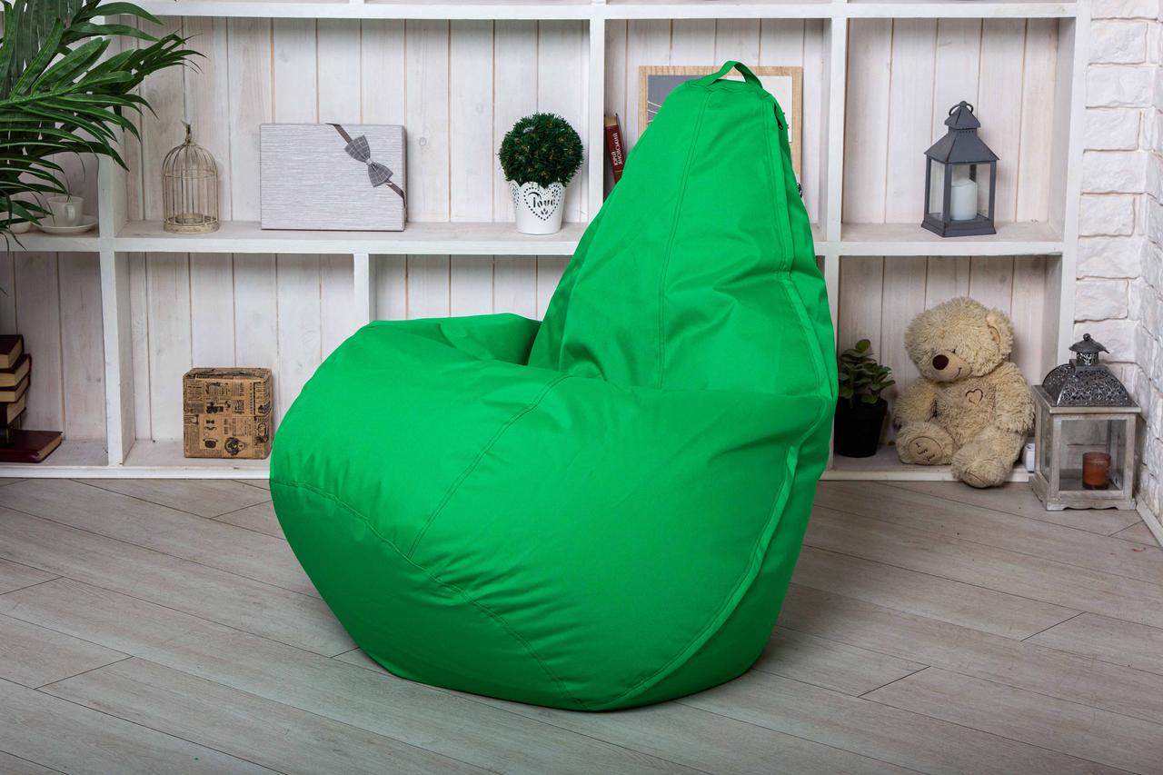Зелене Безкаркасне Кресло мішок пуфік 120x75 Oxford 600d