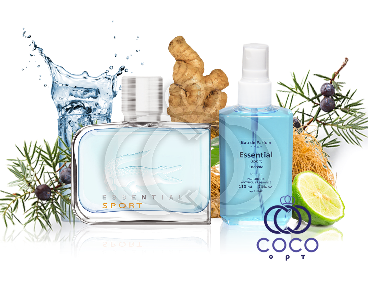 Чоловіча парфумована вода Lacoste Essential Sport 110 Ml ОАЕ в пластиковій пляшці, фото 1