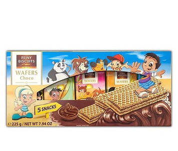 Дитячі вафлі з шоколадним кремом (5х45г.) 225g (5 * 45)