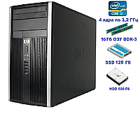 Б/У, Системный блок, компьютер, Intel Core i3 2100, 4 потока, ОЗУ 16 ГБ, HDD 250 ГБ, SSD 120 ГБ