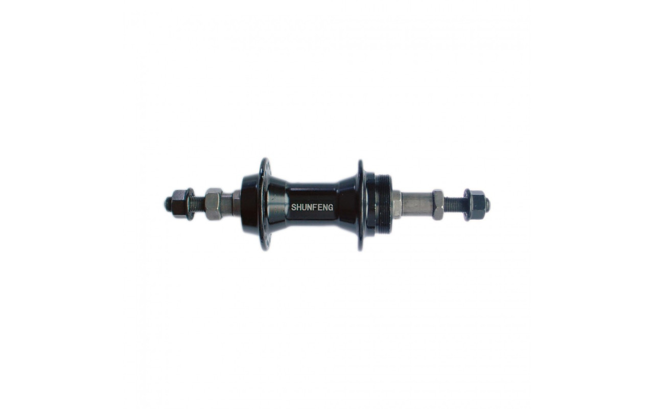 Втулка задня AL V-brake Shunfeng 36H 14G ED ось - 10мм 135 гайка SF-A202R (00406) чорна