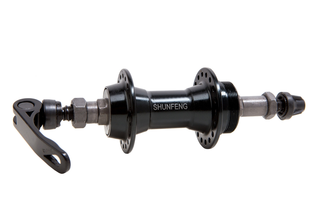 Втулка задня AL V-brake Shunfeng 36H 14G ED ось - 10мм 135 с QR SF-A202R чорна