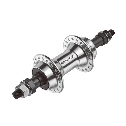 Втулка задня AL V-brake Shunfeng 36H 14G ED вісь - 10мм 135 гайка SF-A202R (00422) срібна